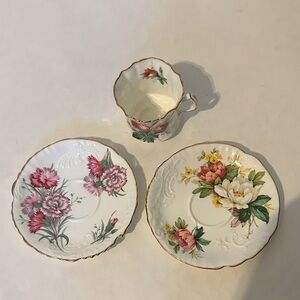 Hammersley & Co. Bone China Floral Decorative Plates Set